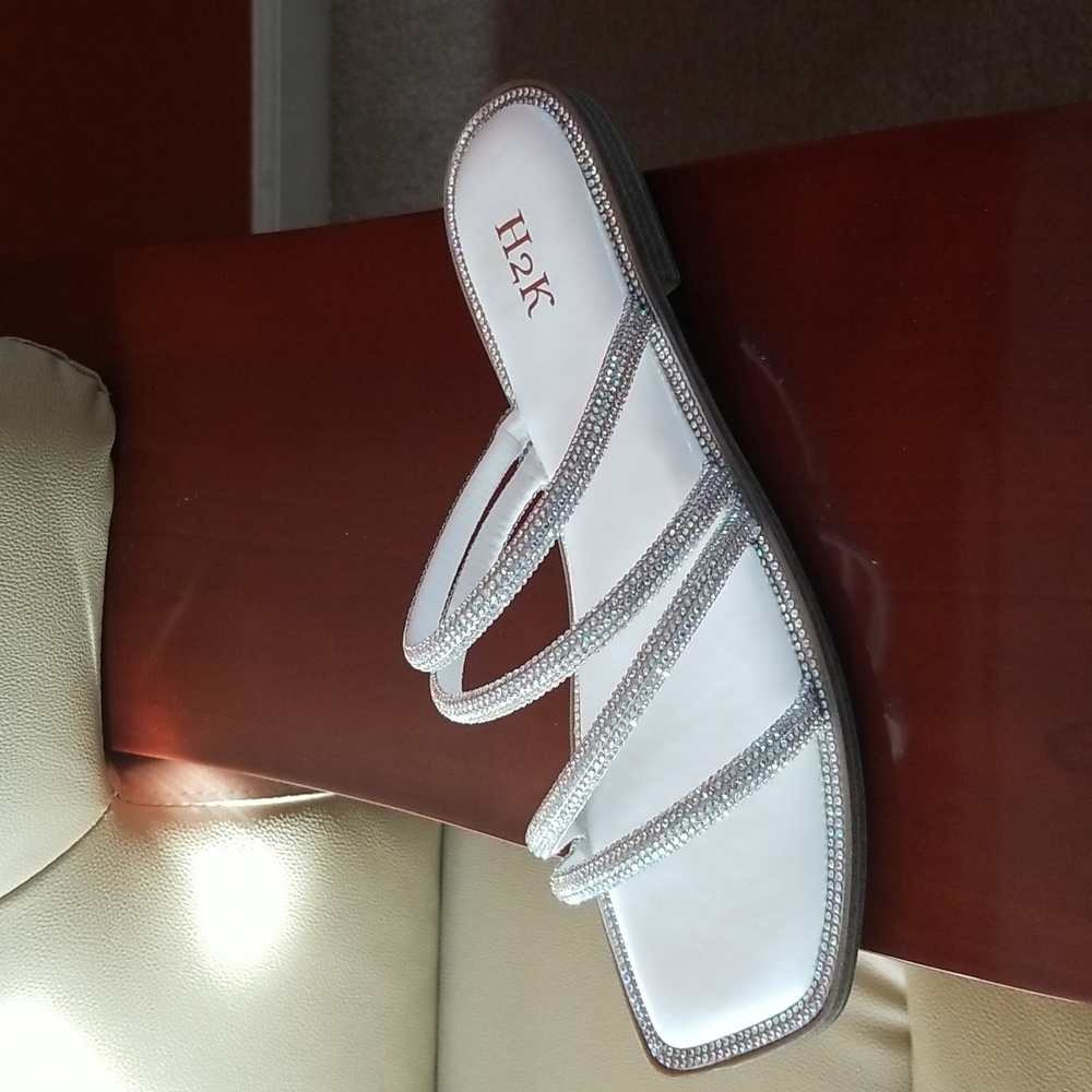 White with Rhinestones Sandals